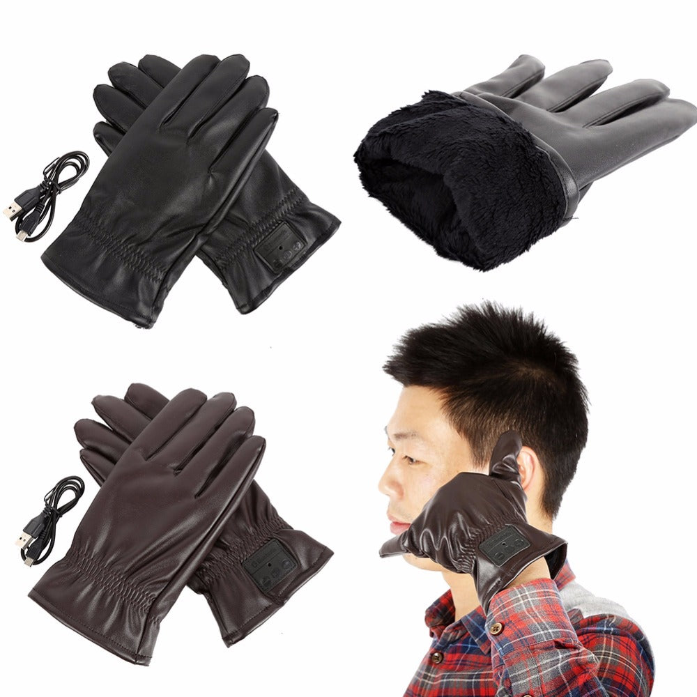 Leather Smart Bluetooth Gloves